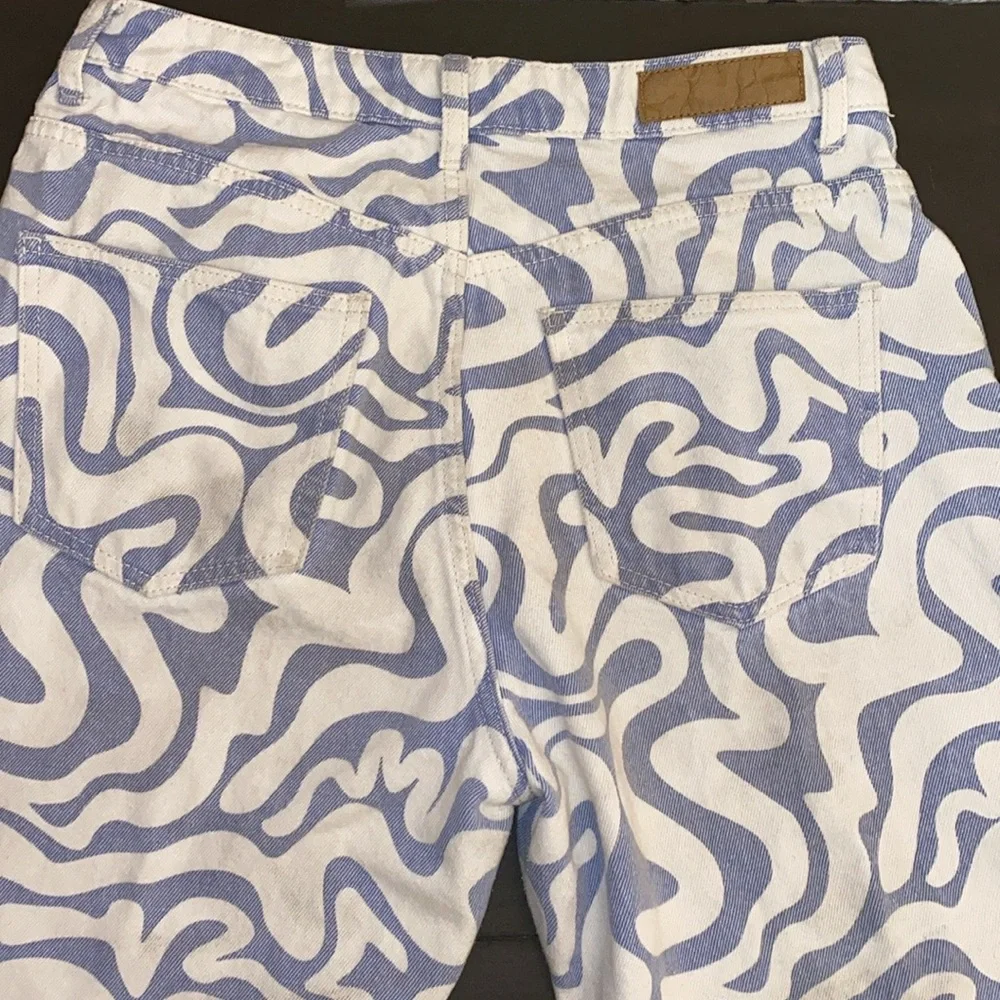 Cotton On Size 8 Long Straight Jeans In Blue Swirl - Picture 11 of 15